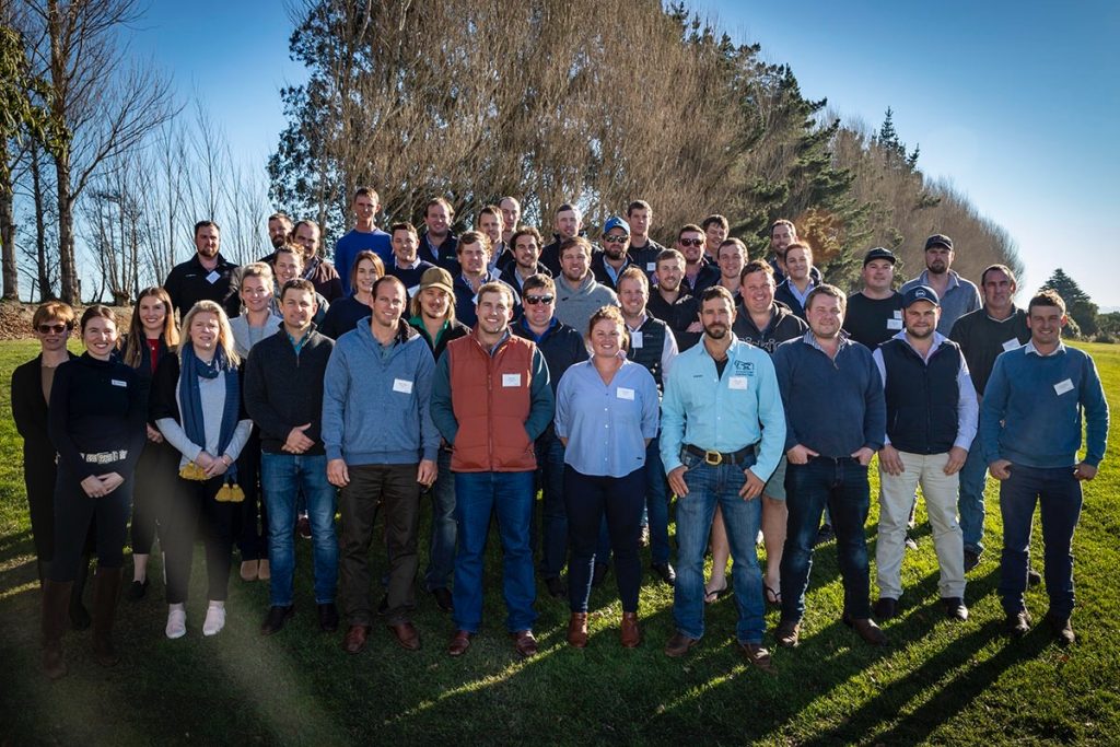 Last year’s recipient Alex Davies and his fellow 2019 Rabobank Farm Manager Program attendees